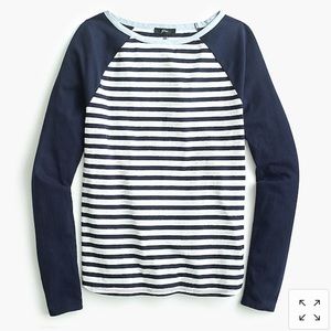 J. Crew Striped 3/4 Sleeve Baseball Tee NWT Sz S